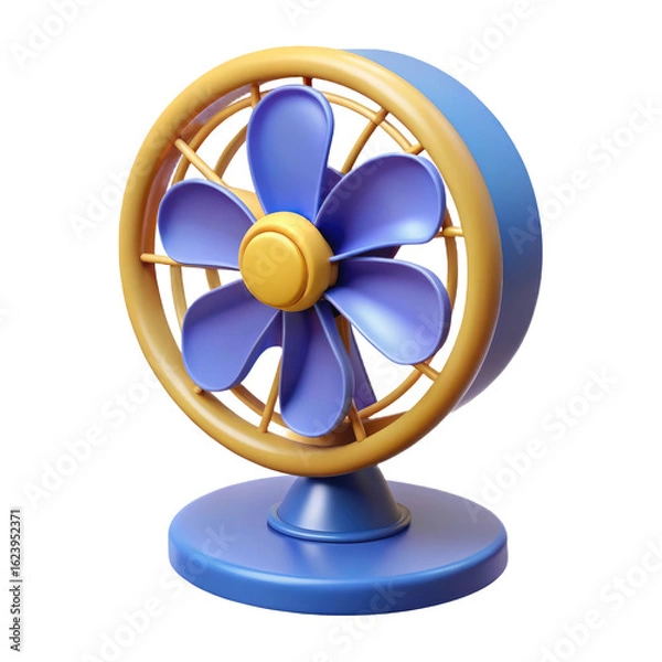 Fototapeta 3D Render of Modern Table Fan Isolated on White Background