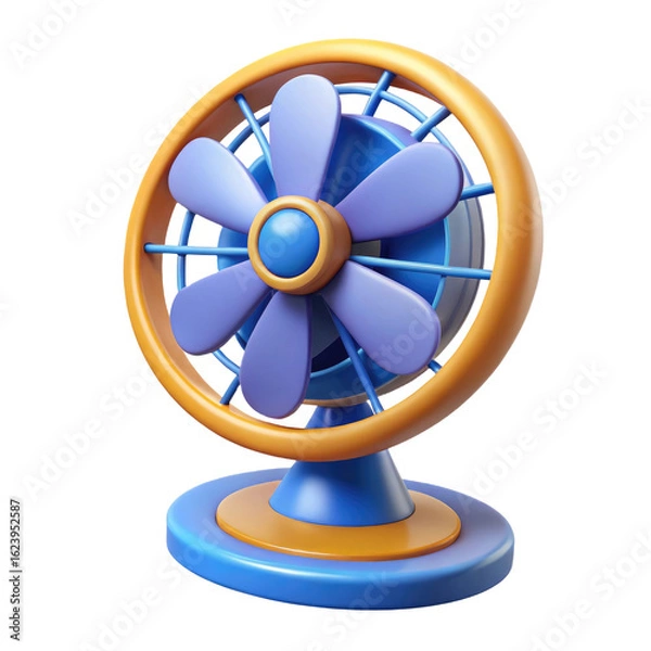 Fototapeta 3D Render of Modern Table Fan Isolated on White Background