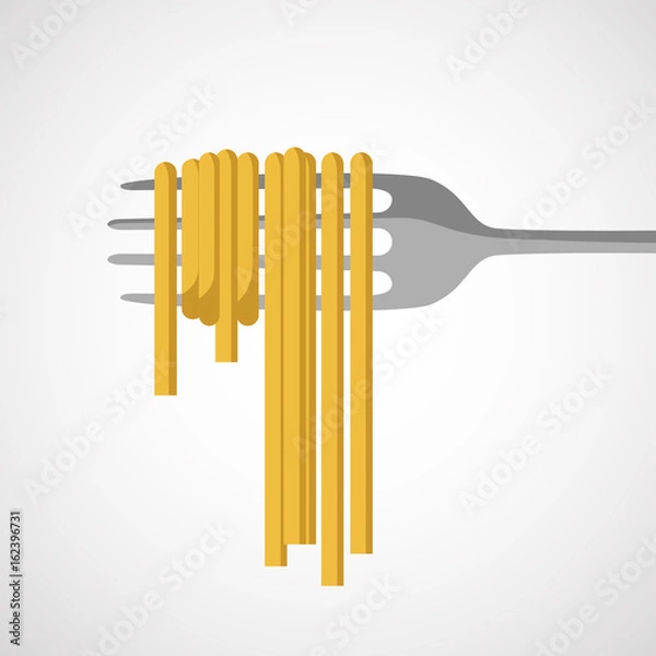 Fototapeta vector spaghetti on fork