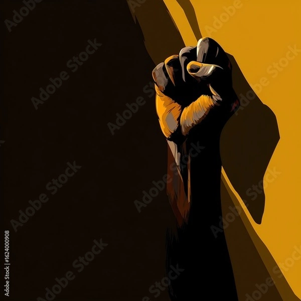 Fototapeta Raised Fist in Strength and Unity