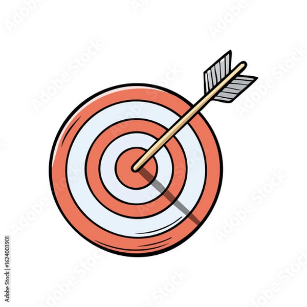 Obraz Target arrow hitting bullseye illustration