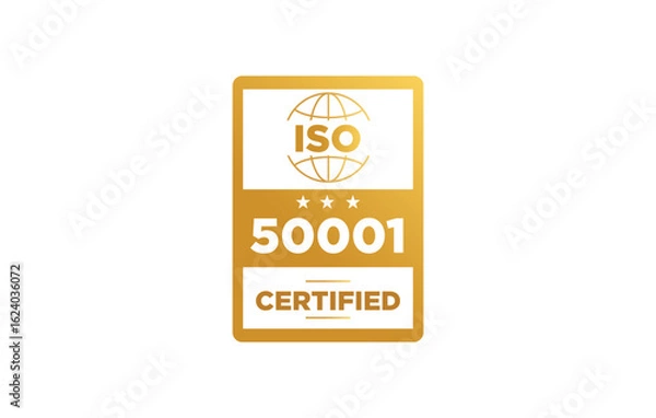 Obraz Iso 5001 certification badge vector illustration