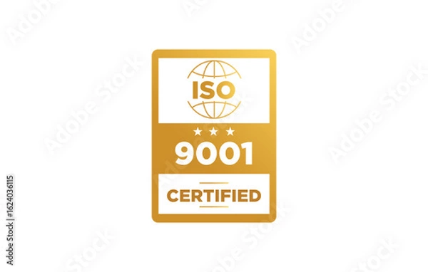 Obraz Iso 9001 certification badge vector illustration