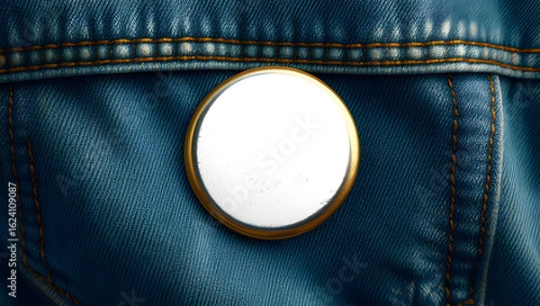 Obraz Denim Fabric with Button Close-Up