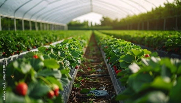 Fototapeta  A creative and dynamic shot of multiple potato wedges, some with their skins on, floating in mid-air. They are seasoned with various spices and garnished with fresh rosemary sprigs, all set against a