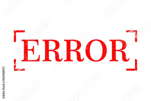 Fototapeta Error Text Red grunge texture for template Design. Vector eps