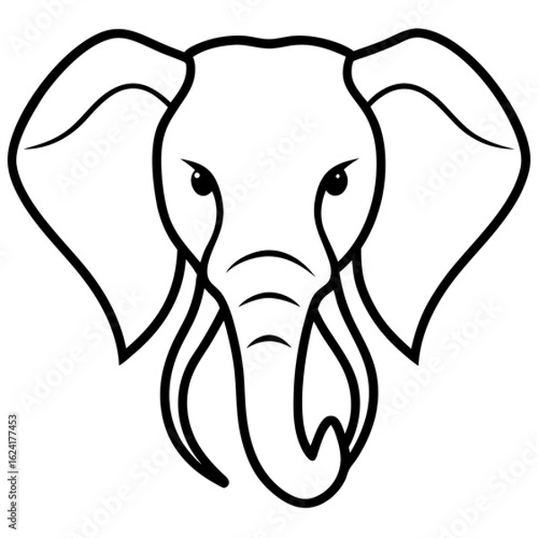 Fototapeta elephant head vector