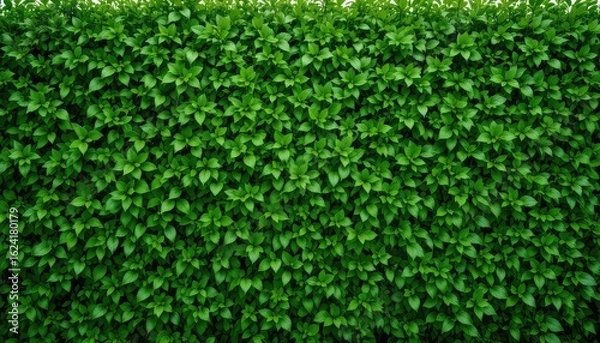 Fototapeta Green Hedge Texture with Lush Leaves Creating a Natural Privacy Screen and Background