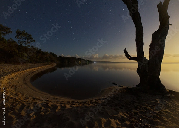 Obraz Lake Cootharaba in Queensland under the moonlight 