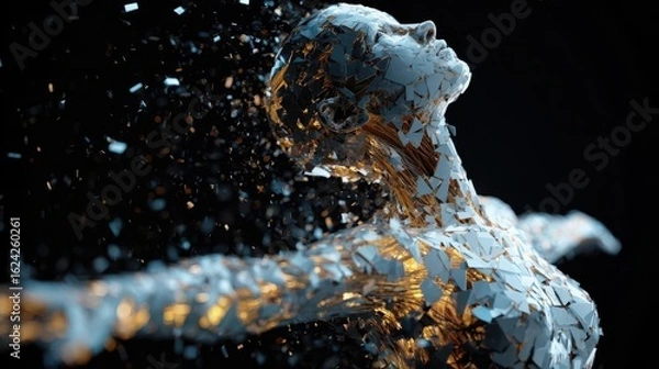 Obraz Fragmented Figure in Motion