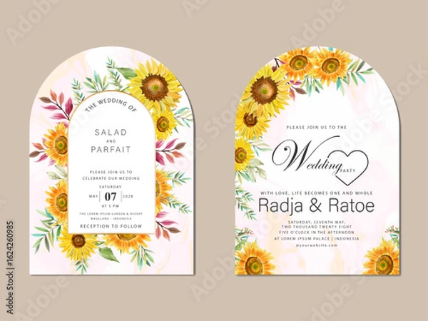 Obraz alphabets with sunflowers pattern