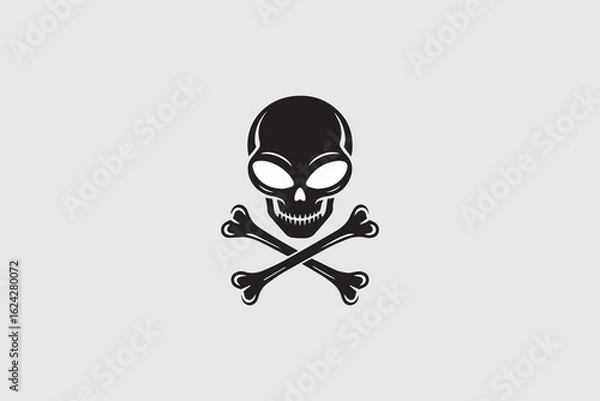 Obraz  alien skull and crossbones illustration vector