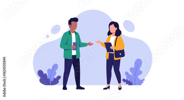 Fototapeta Diverse colleagues collaborating, perfect for website banners, presentations, or brochures.