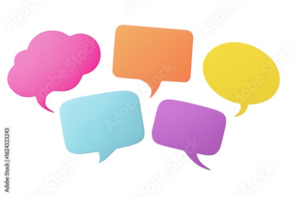 Fototapeta 吹き出しの形のカラフルな付箋