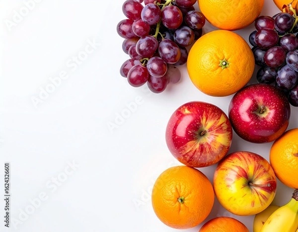 Obraz Assorted Fresh Fruits on White Background
