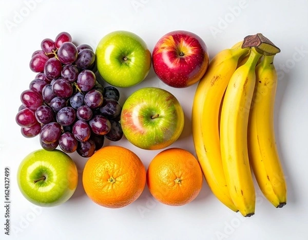 Obraz Assorted Fresh Fruits on White Background
