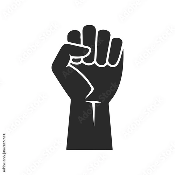 Fototapeta Solidarity symbol: raised fist icon for unity and resistance