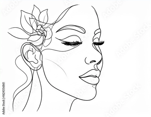 Obraz 女性の線画アート