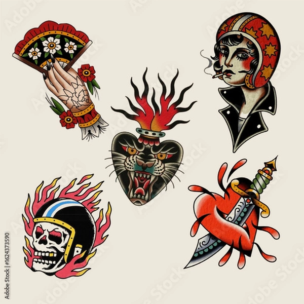 Obraz 
Vintage collage collection element,retro sticker design