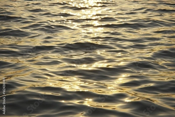Obraz Golden sunlight reflecting on rippled water surface