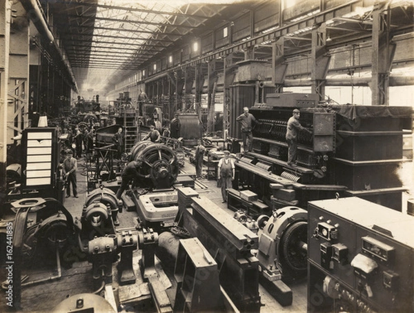 Obraz Factory Interior - circa 1900. Date: early 20th century