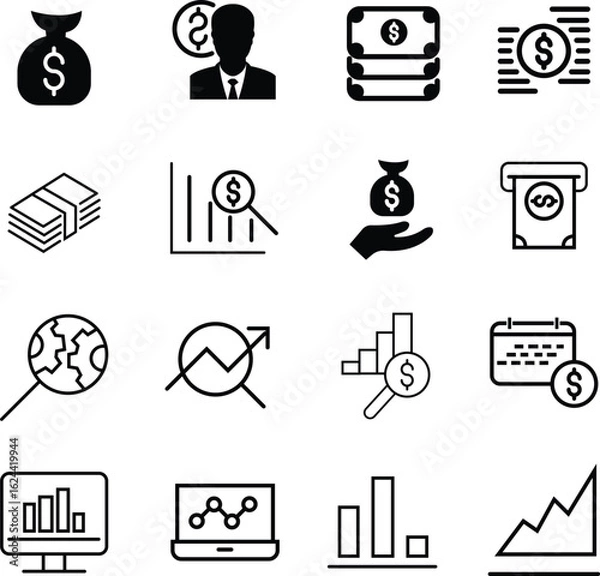 Obraz money and finance icon vector collection of signs

, money and finance icon vector for business projects