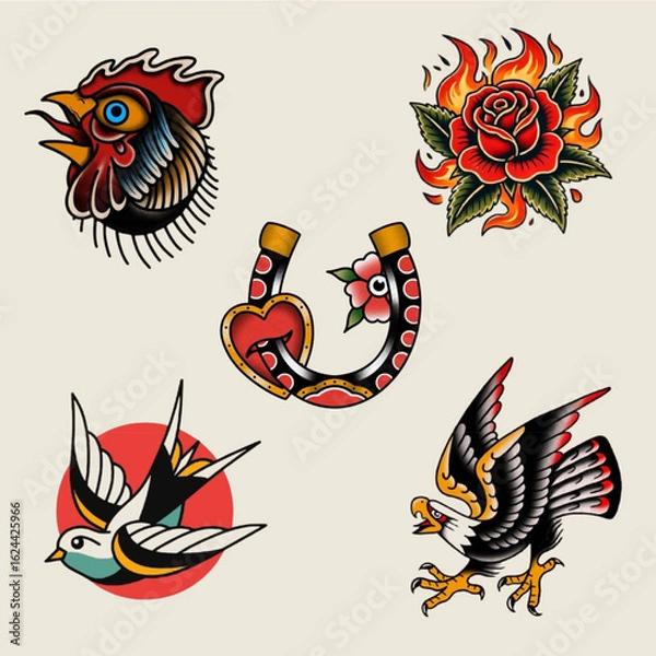 Obraz 
Vintage collage collection element,retro sticker design