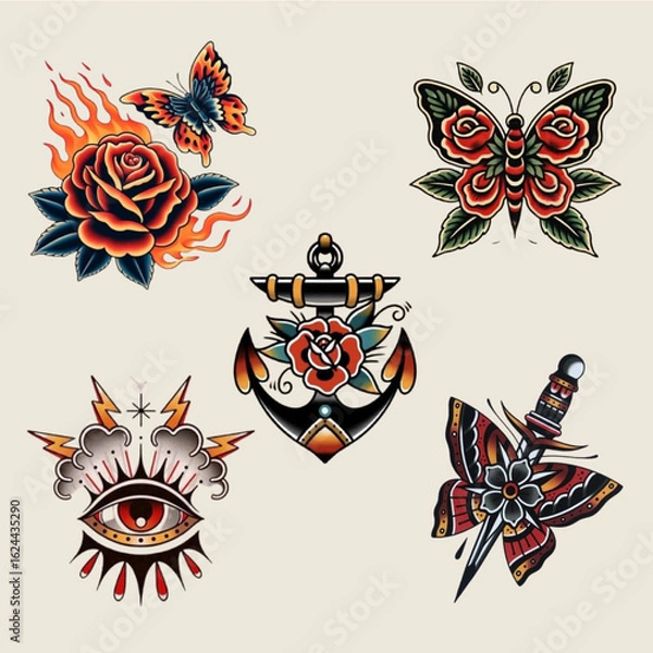 Obraz 
Vintage collage collection element,retro sticker design