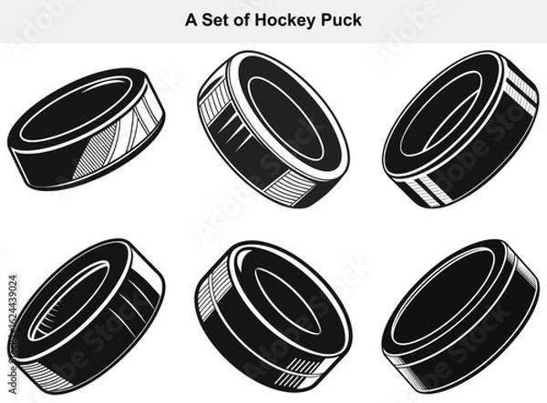 Obraz A Set of Hockey Puck Graphics