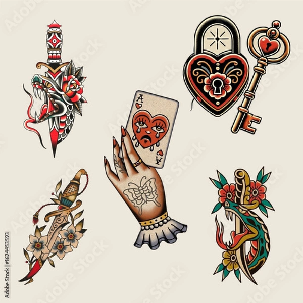 Obraz 
Vintage collage collection element,retro sticker design