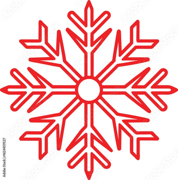 Obraz red snowflake on transparent background