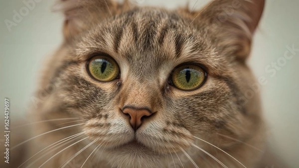 Fototapeta Detailed close-up shot of a domestic feline