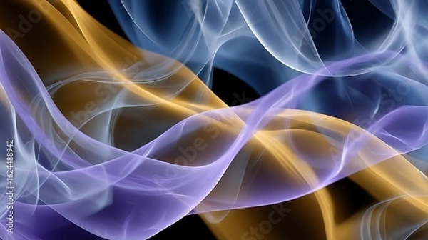 Fototapeta Ethereal Waves of Colorful Smoke on a Dark Background for Creative Backgrounds