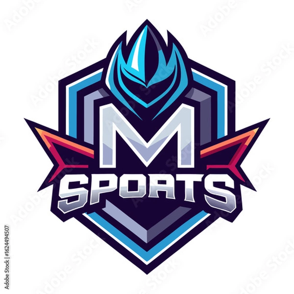 Fototapeta Modern monogram esports logo with a grid layout and clean, bold lettering for branding.