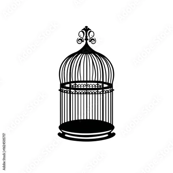 Fototapeta bird cage isolated on white background