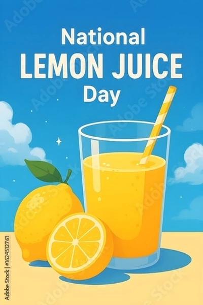 Fototapeta Celebrate the Bright and Tangy Lemon Juice Day