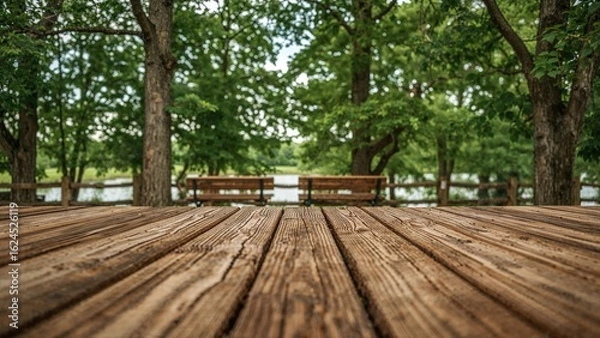 Obraz Benches Located Beyond the Barrier