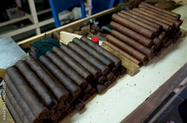 Obraz Prepared cigars Inside a cigar factory in Esteli in the northern mountains of Nicaragua