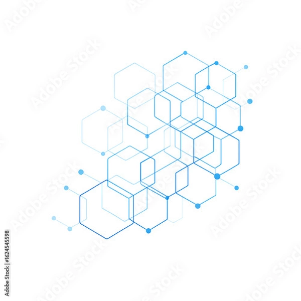 Fototapeta Abstract Hexagonal Network and Technology Background.