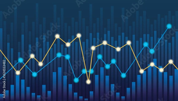 Obraz Financial Data Diagrams line charts