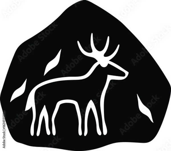 Fototapeta cave painting replica on white background.eps