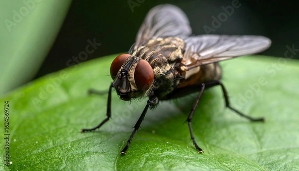 Fototapeta Close-up of fly on leaf (2)