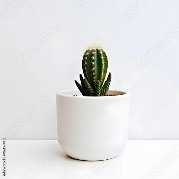 Fototapeta cactus in pot isolated on white background