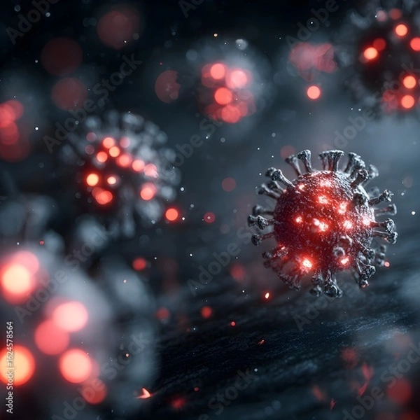 Obraz Microscopic view of a virus 