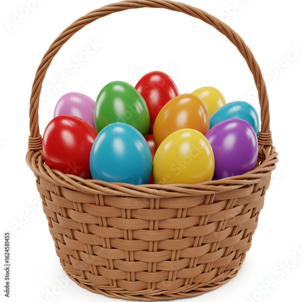 Fototapeta colorful easter eggs in basket