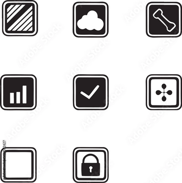 Obraz Universal Digital Interface Icon Collection