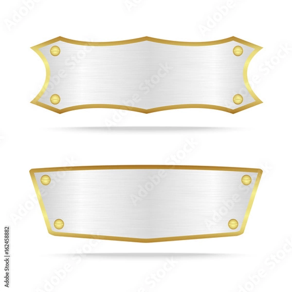 Obraz Silver metal label with screw