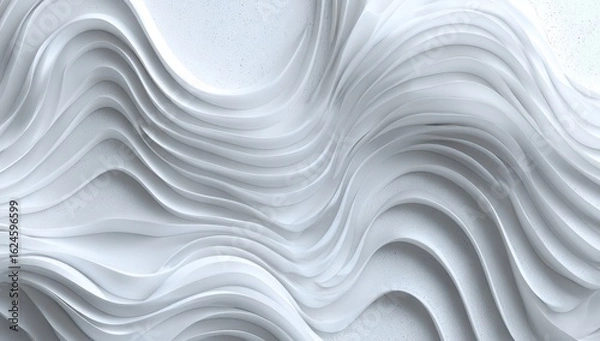 Obraz Abstract white wavy layered shapes