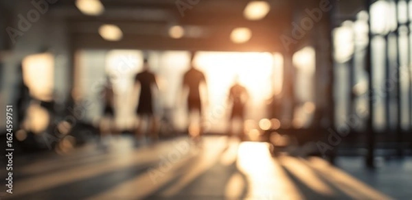 Obraz Blurry gym interior at sunset