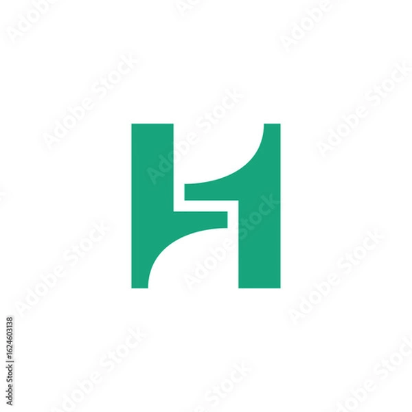 Fototapeta letter h1 simple geometric linked logo vector